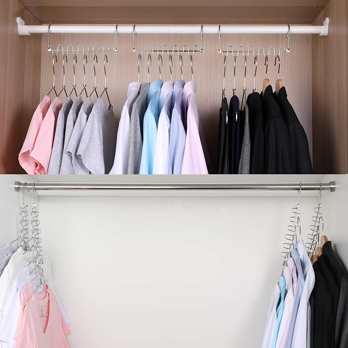 Meetu Space Saving Hangers Magic Cloth Hanger Metal Closet Organizer (Pack of 12)-NeatNest