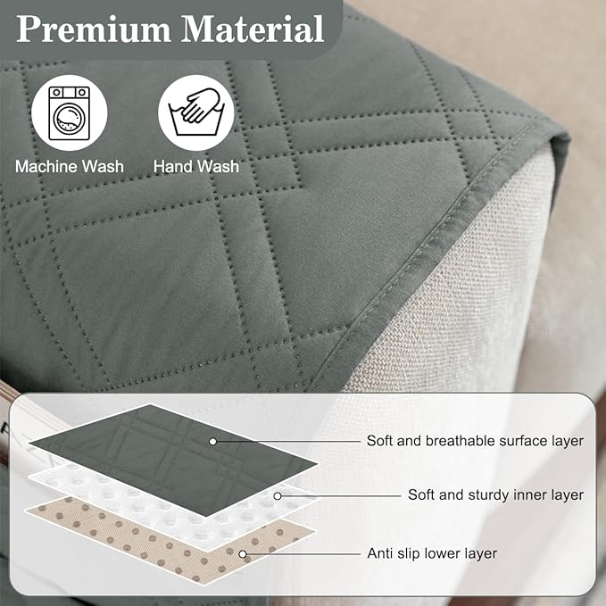 Couch Armrest Organizer Remote Control Holder Bedside Caddy with 6 Pockets, Non-Slip Armchair Caddy Sofa Armrest Organizer for Tv Remote Control, Magazine, Cell Phone, Dark Grey-NeatNest