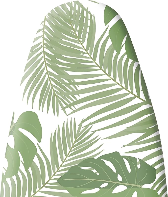 Extra Thick Ironing Board Cover and Pad, 15x54 Ironing Board Cover, Resist Scorching and Staining,Elastic Edges,Green Leaves Tropical Palm Leaf