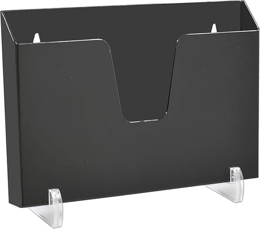 Acrimet Pocket File Holder Horizontal Design Brochure Display (for Wall Mount or Countertop Use) (Removable Supports Included) (Letter Size) (Black Color)
