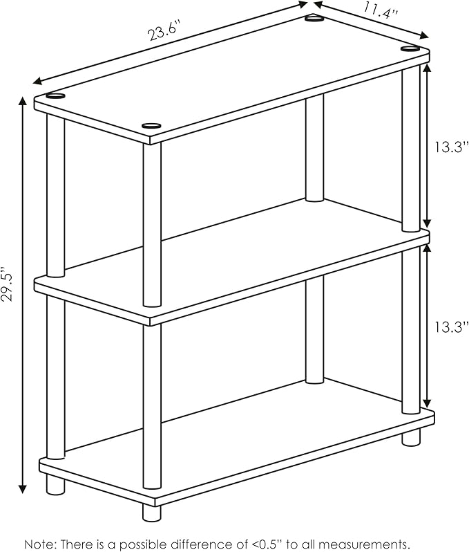 Furinno Turn-N-Tube Display Rack, 3-Tier Single, Espresso/Black-NeatNest