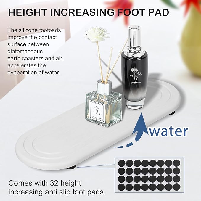 2PCS Water Absorbing Stone Tray, Fast Drying Diatomite Stone Sink Tray, Water Absorbent Diatomite Coasters, Stones Soap Trays for Kitchen Sink, Bathroom Counter Hand Soap Dish & Holders-NeatNest