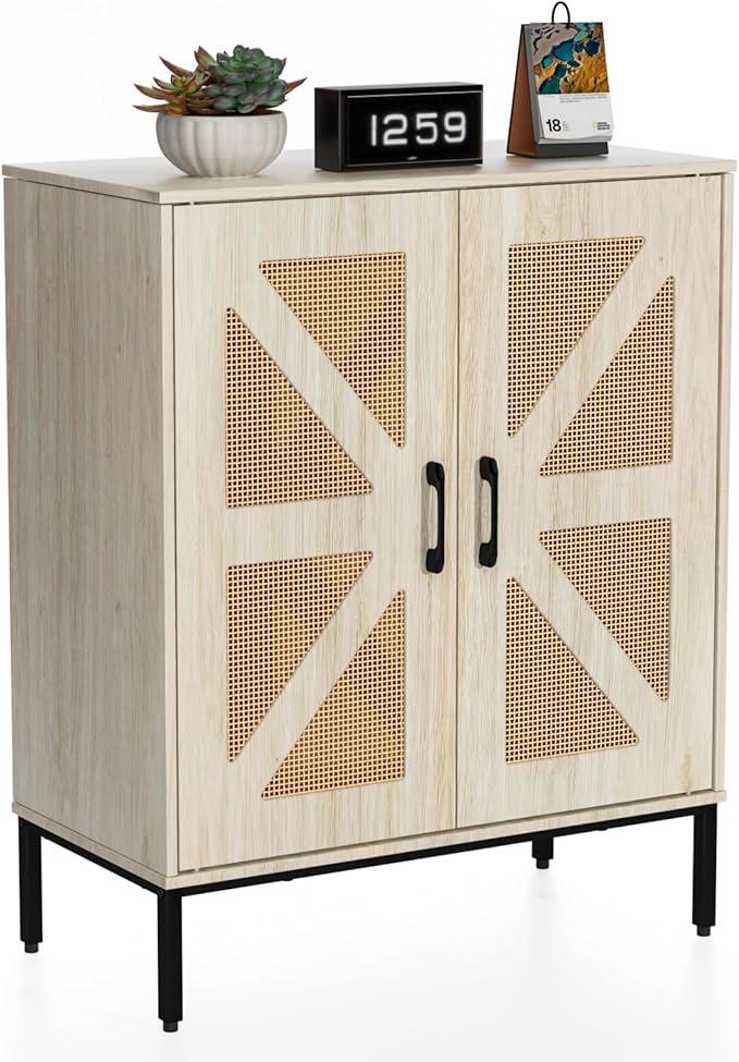 Buffet Cabinet with Storage Sideboard Accent Modern Credenza with Doors & Shelves 32.9" Tall Media Console Mid Century Coffee Bar Table for Living Room Kitchen Dining Room Hallway-NeatNest