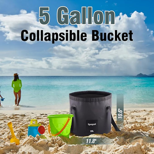 Collapsible Bucket with Handle 20L, Multifunctional Folding Water Container for Camping, Hiking, Traveling, Fishing, Laundry, Gardening, Waterproof, Durable, Lightweight-NeatNest