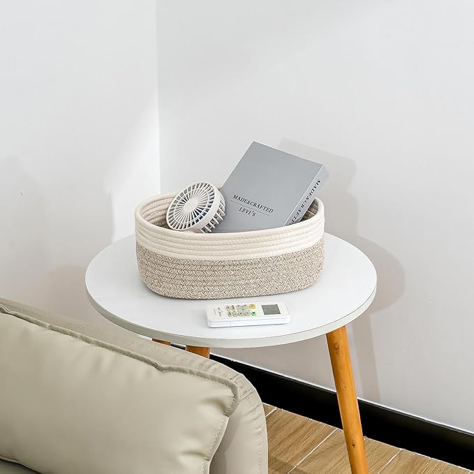 CubesLand Baskets for Shelves Storage,Cube Shelf Closet Storage Bins Set 2,Long-lasting &Skin-friendly Toy Basket Bin,Stylish Room Decor Basket,Woven Off White/Light Brown-NeatNest