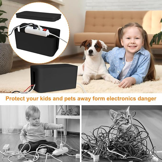 Cable Management Cord Cover Wire Hider Box Concealer Organizer Protector System for Home Theater Entertainment Center Office School (Mini,Black)-NeatNest