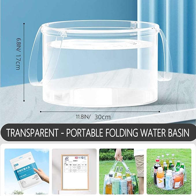 2PCS Collapsible Bucket 3 Gallon Container Folding Water Basin Portable Wash Basin-NeatNest