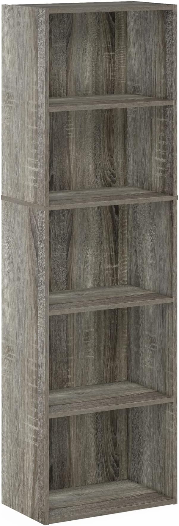Furinno Luder Bookcase / Bookshelf / Storage Shelves, 5-Tier, French Oak-NeatNest