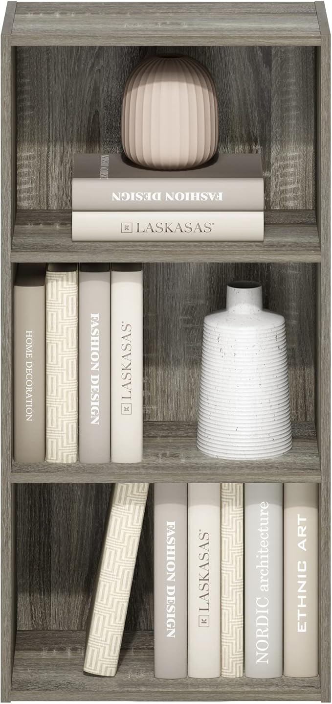 Furinno Luder 3-Tier Open Shelf Bookcase, French Oak-NeatNest