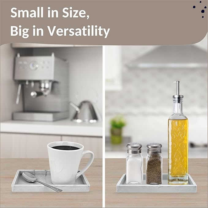 Countertop and Vanity Tray - 2 PC Small 7.7" Silicone Bathroom Trays, Kitchen Soap Tray, Dish Sponge Soap Holder Kitchen Sink Organizer Caddy, Bathroom Counter Trays for Lotion Dispenser-NeatNest