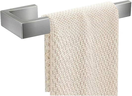 Hand Towel Holder, Towel Ring - Thicken SUS 304 Stainless Steel Towel Holder for Bathroom Wall, 8" Rectangular Modern Design Hand Towel Bar, Contemporary Hand Towel Rack - Brushed Nickel