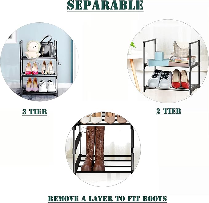 Shoe Rack, Sturdy Metal Shoes Rack Organizer,Narrow Shoes Stand Shelf 5 Tier Shoe Racks for Closets Small Space-NeatNest