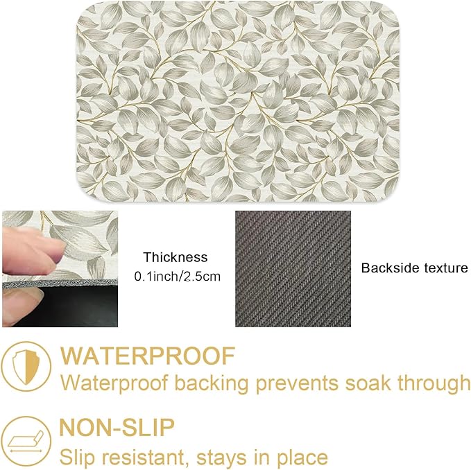 Classic Popular Flower Dish Drying Mats for Kitchen Counter Absorbent Fast Dry Dish Drainer Rack Mats for Dishes Utensils Pot and Pan, Kitchen Accessories 20"x12"-NeatNest