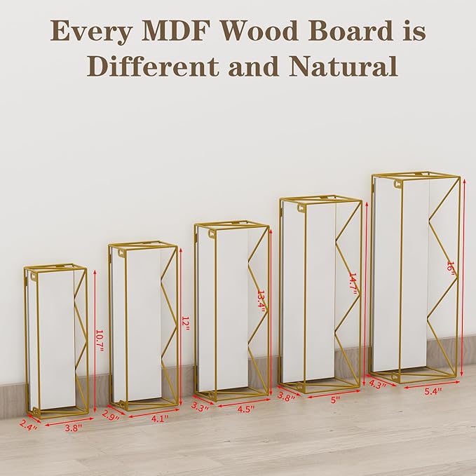 CRUGLA Gold Floating Shelves Wall Mounted Set of 5, Hanging Storage Floating Shelf for Bathroom, Kitchen, Bedroom, Living Room-NeatNest