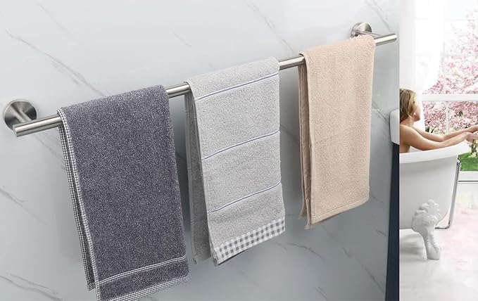 28 Inch Towel Bar 2 Pack for Bathroom 9/12/16/24/28/33 Inch Kitchen Hand Towel Holder Brushed Nickel Stainless Steel 304 RUSTPROOF Wall Mount Towel Rod 2 of Pack (2, Brushed Nickel, 28 Inch)