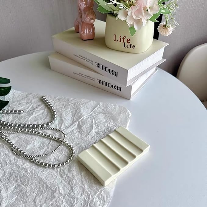 Ceramic Soap Dish with Drain Bar Soap Holder Self Draining Soap Tray Soap Saver for Bathroom Shower Kitchen-NeatNest