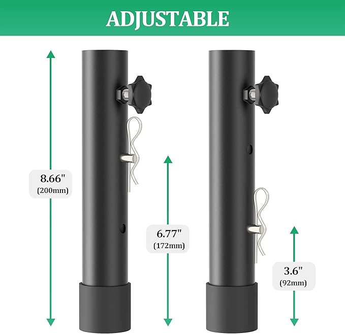 8-Pack Folding Table risers for Folding Tables Straight/Bent Leg, Durable Folding Table Leg Extensions 2 Levels/Heights Table Leg Extenders 3.6in/5.2in-All for Treating Your Back Pain-NeatNest