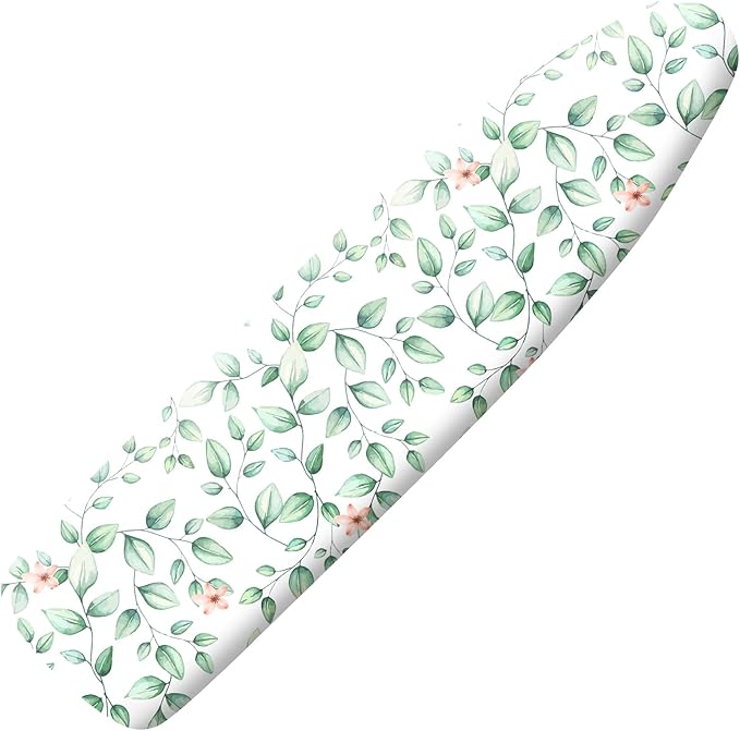 Extra Thick Ironing Board Cover and Pad, 15x54 Ironing Board Cover, Resist Scorching and Staining,Elastic Edges,Sage Green Spring Summer Eucalyptus
