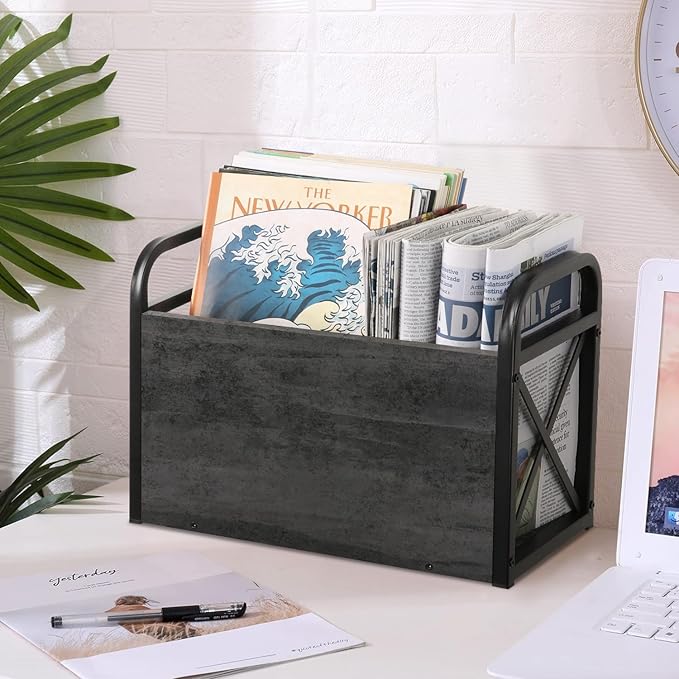 YINMIT Magazine Holder, Magazine Rack Floor, Magazine Storage Basket, Folder Organizer Bin for Books, Newspapers, Tablets-NeatNest
