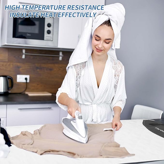 Over The Door Ironing Board, Vertical Over Door Clothes Steamer Pad with Steamer Mitt, Heat Resistant Clothing Care Steam Pad for Hand held, 19.7 x 45.3 inches (Grey/White)