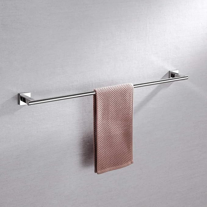 Miyili 30-Inch Bathroom Single Towel Bar Stainless Steel Towel Rack Bath Towel Hanger Wall Mount Polished Finish, A02C75A