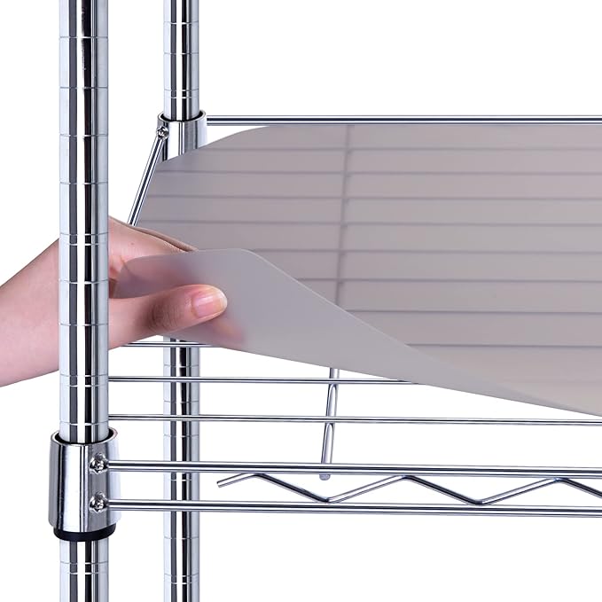 BRIAN & DANY Wire Shelf Liner 14" X 30", Heavy Duty Shelf Liners for Wire Shelving, Waterproof Protector Mats, Set of 5, Charcoal-NeatNest