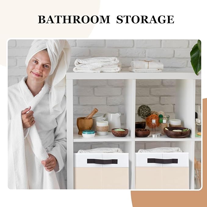 Criusia 4 Pack Baby Clothes Organizer Bins, Fabric Collapsible Storage Baskets with Handles, Odorless Storage Bins for Toy Clothes Nursery Kids Room Playroom Classroom (14L*10W*9.5H)-NeatNest