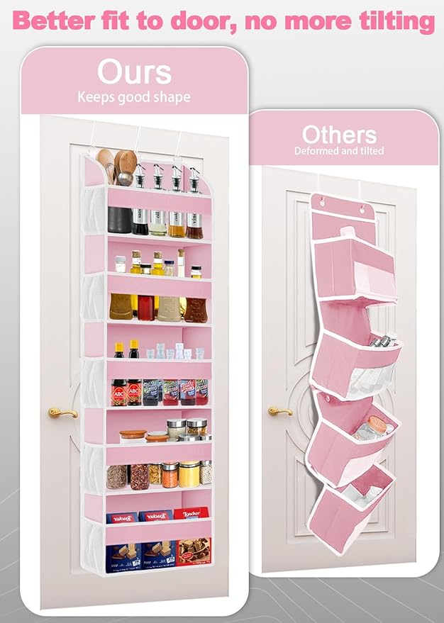1 Pack Over The Door Storage Organizer with 5 Pockets 10 Mesh Pockets, 44 lbs Weight Capacity Door Hanging Organizers and Storage for Bedroom,Bathroom,Nursery,Kidroom,Babyroom-NeatNest