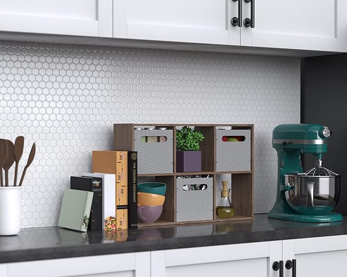 ClosetMaid Mini 6-Cube Desktop or Wall Mount Organizer, Weathered Teak-NeatNest