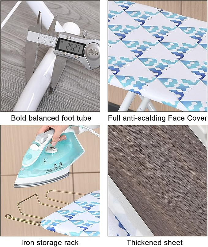 Honrane Space-Saving Ironing Board, Adjustable Height,Folding,Full-Size Neon 42 inch