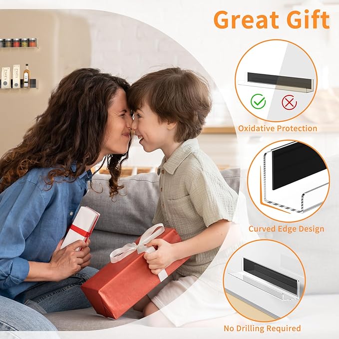 Carmanon Magnetic Book Shelf for Whiteboard, Reusable Acrylic Book Display Shelf with Strong Adsorption Capacity, Magnetic Book Holder for Classroom Refrigerator Office Teacher Kids, Clear-NeatNest