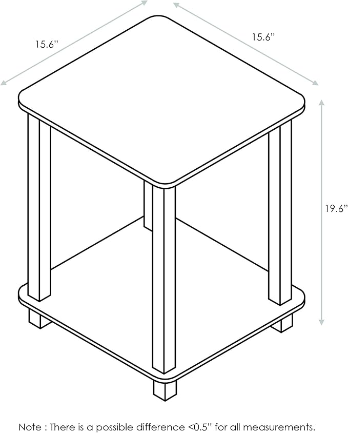 Furinno Simplistic Set of 2 End Table, Dark Walnut-NeatNest