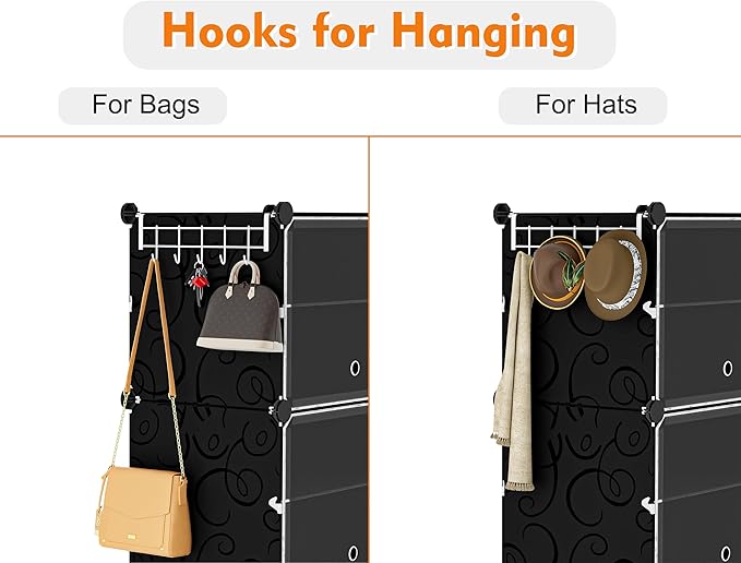HOMIDEC Shoe Rack, 4 Tier Shoe Storage Cabinet 16 Pair Plastic Shoe Shelves Organizer for Closet Hallway Bedroom Entryway Black-NeatNest