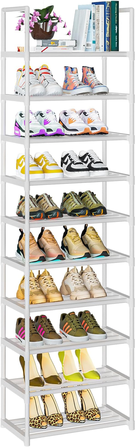 Shoe Rack Tall, Sturdy Metal Shoe Rack Organizer,Narrow Shoe Racks for Closets,Shoe Stand Shelf-NeatNest