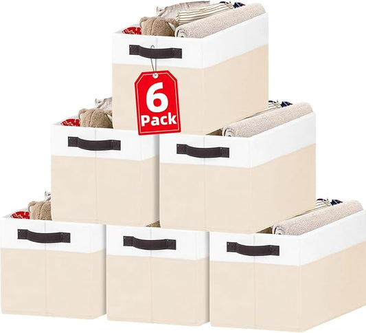 6 Pack Large Toy Box Chest, Collapsible Sturdy Toy Storage Organizer Bins Baskets for Kids, Boys, Girls, Nursery, Playroom, Shelf Baskets for Lego Puzzle Balls, Game Organizer (14L*10W*9.5H)-NeatNest