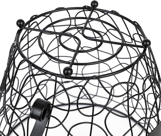 Coffee Pod Holder, Super Large Capacity K-Cup & Nespresso Capsule Basket, XL Metal Kcup Storage, Bar Organizer for Kitchen Dinning Room Office Home Cafe Hotel (Black-Round-Cup)-NeatNest