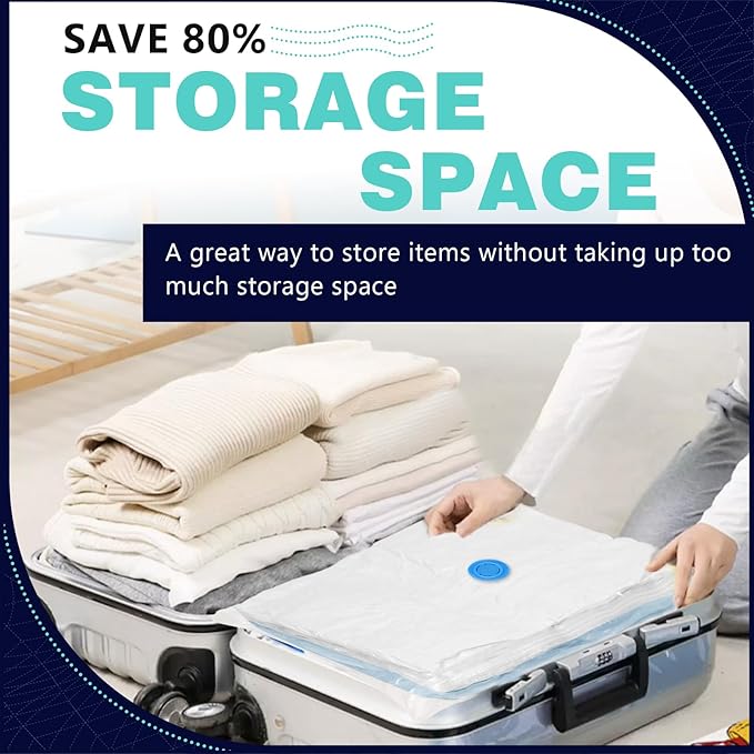 Vacuum Seal Bags for Clothing with Electric Pump, 6 Pack (2 Jumbo 2 Large 2 Medium Vacuum Storage Bags) Space Bags Vaccine Vacuum Sealed Storage Bags for Travel Luggage Blankets Bedding-NeatNest