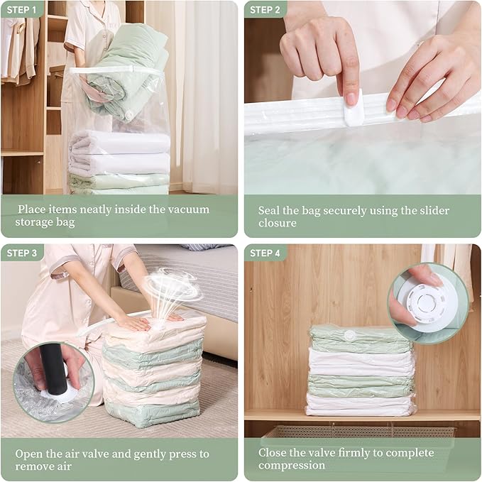 ‌Roqao 5 PACK Cube Vacuum Storage Bags, 19x27x11 Inch Vacuum Seal Bags for Clothing, Blankets, Bedding, Space Saver Vaccine Sealed Storage Bags, Seasonal Storage, Medium-NeatNest