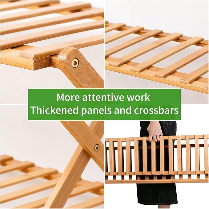 Choclaif Free Standing Shoe Racks for Closet, Shoe Shelf Bamboo Shoe Rack for Bedroom, Entryway Hallway Closet Living Room Organizer（4 Tier）-NeatNest