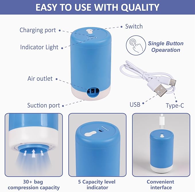 15 Pack Space Saver Storage Bags with Electric Air Pump-NeatNest