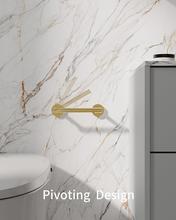 Gold Toilet Paper Holder SUS 304 Stainless Steel Adjustable TP Large Mega Roll Holder Wall Mounted Toilet Tissue Holder for Bathroom