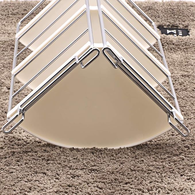 3-Tier Bathroom Countertop Organizer - Vanity Tray Cosmetic & Makeup Storage- Kitchen Spice Rack Standing Shelf - Corner Storage Shelf, Silver-NeatNest