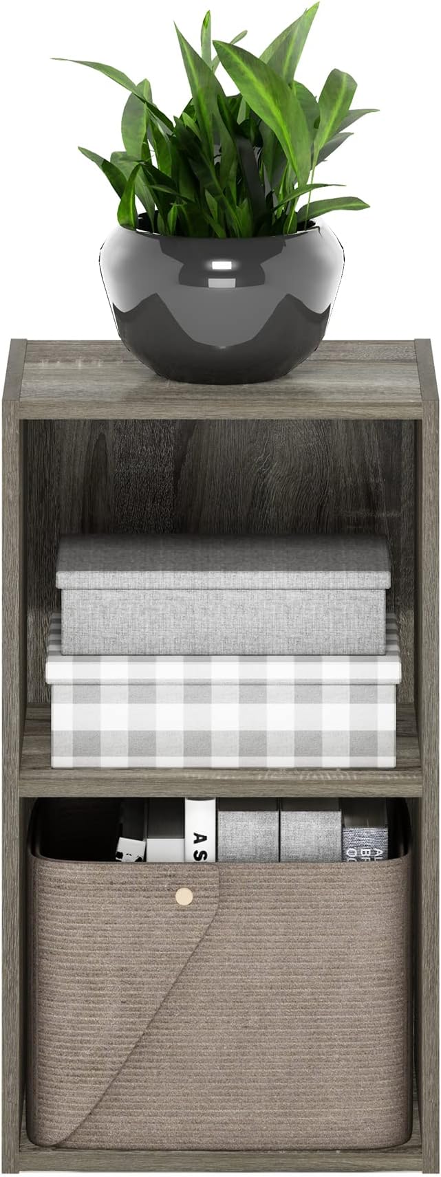 Furinno Luder Bookcase / Book / Storage, 2-Tier Cube, French Oak-NeatNest