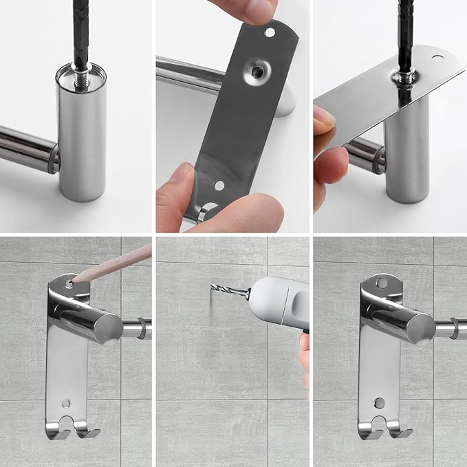 Bathroom Towel Rack, 28In Adjustable Bathroom Towel Bar, Stainless Steel Towel Bar, Owel Holder for Bathroom Wall