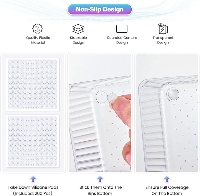 25 PCS Clear Plastic Drawer Organizer Set - 4 Sizes Makeup Organizer Desk Drawer Divider Bathroom Organizers and Storage Bins for Makeup, Jewelry, Gadgets, Office, Kitchen, Bedroom, Bathroom-NeatNest