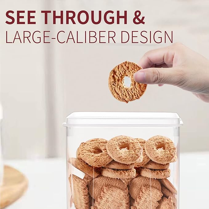 PRAKI Large Airtight Food Storage Containers with Lids, 10PCS Plastic Cereal Storage Containers, Kitchen & Pantry Organizers and Storage for Sugar, Flour, Baking Supplies with Lables & Mark