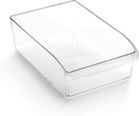 BINO | Plastic Storage Bins, Medium | THE CURVE COLLECTION | Multi-Use Organizer Bins | Storage Containers Kitchen, Pantry and Home Organization | Fridge Organizers | Pantry Organization and Storage
