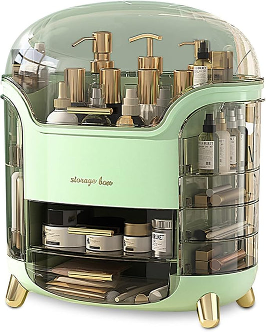 Upgrade Large Makeup Organizer Countertop Vanity Case Skin Care Cosmetic Storage Box Bathroom Counter Perfume Skincare Organizers Make Up Caddy Gift for Women Girls Clear Design Easy Visibility