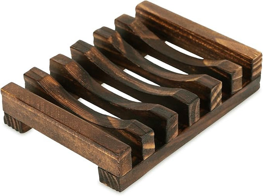 Anwenk Wooden Soap Dish Hand Crafted Rectangular Sink Drainer for Soap, Sponges and More (1 Pack)-NeatNest