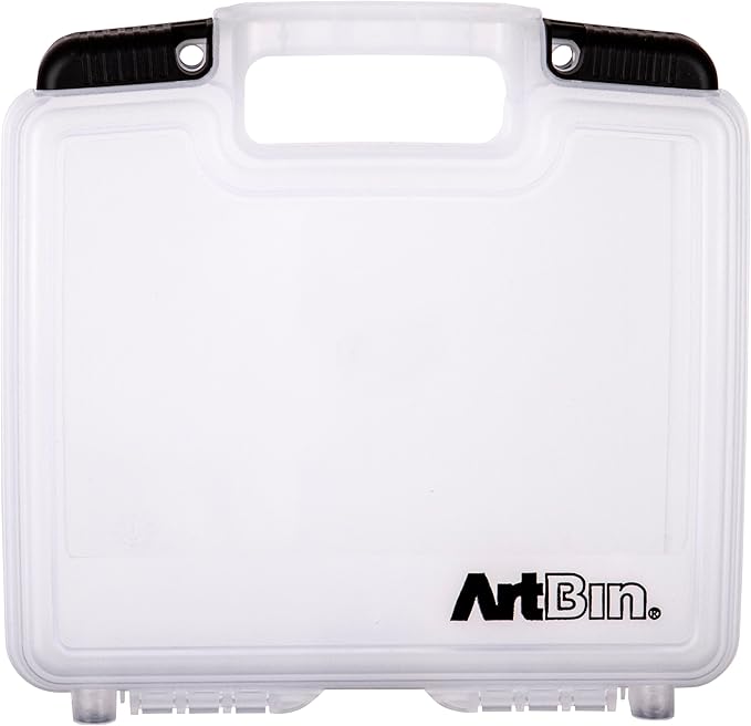 ArtBin 6977AB 12 inch Quick View Deep Base Carrying Case, Portable Art & Craft Organizer with Handle, [1] Plastic Storage Case, Translucent